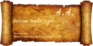 Avram Adélia névjegykártya